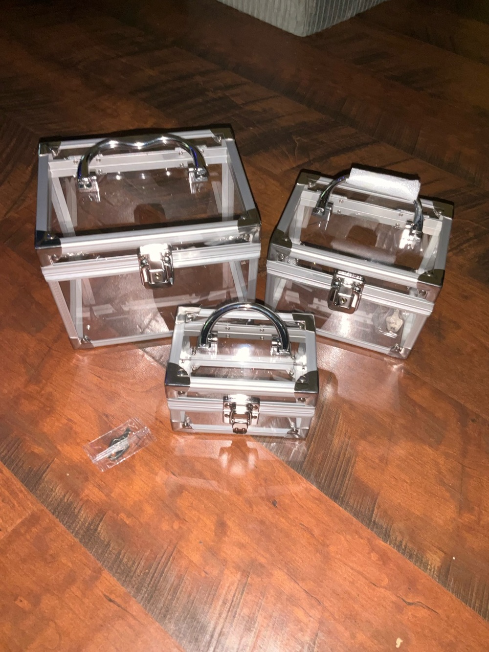 Large capacity, acrylic organizers with key